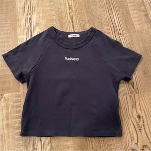 Madhappy Classic Ribbed Baby Tee in Navy